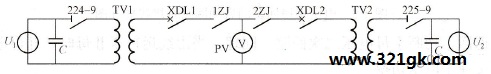 电压互感器二次并列等效电路图